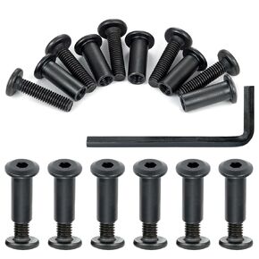 50 مجموعات أسود M6x25mm براغي ربط المسمار الأثاث المسمار الخشب إدراج الترباس عرافة محرك برشام المقبس غطاء ربط السحابة موصل برميل الجوز عدة
