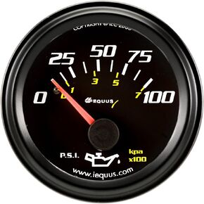 Equus 6234 2" Mechanical Oil Pressure Gauge, Black
