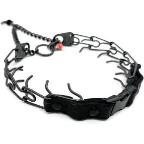Herm Sprenger Prong Collar for Dogs Training – Quick Release Buckle & Swivel Ring for Easy Use – Made of Durable Black Stainless Steel in Germany– 2.25mm Prongs for Small Dogs with 14-19" Neck