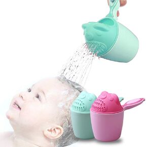 Rinse Shampoo Baby Bath Wash Hair Cup by Protecting Infant Eyes (Green)