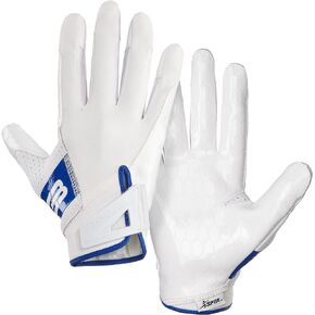 Grip Boost DNA 2.0 Football Gloves with Engineered Stick - Adult Sizes (White, Large)