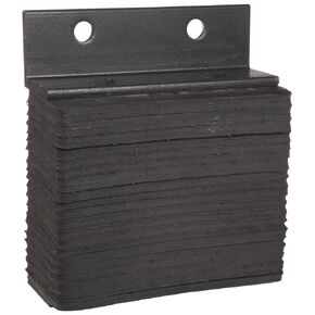 Rubber Dock Bumper, Rectangular, Laminated, Horizontal Mount, Flat Plate One Side, 2 Holes, 10" Length, 12" Width, 4" Depth