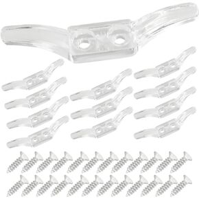 12 PCS Metal Blind Cord Cleats, 6.5 x 1 cm Blind Cord Winder Safety Rope Cleats with Screws for Window Blinds Boats and Awnings (Metal,Silver)