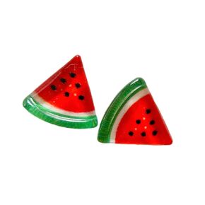 Hypoallergenic Watermelon Translucent Stud Earrings on Plastic Posts