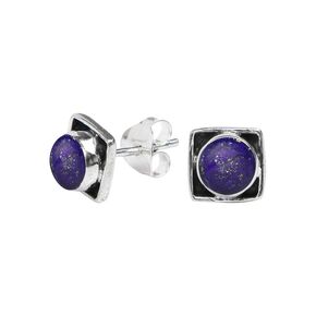 Amethyst Stone Stud Earring, 925 Sterling Silver Stud Earrings for Women Girls, Natural Gemstone Stud Earring, Round Stone Stud Earrings, Gift Jewelry for her