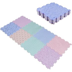Sensory Floor Mats 8Pcs, Fun Rainbow Set of Sensory Mat Assorted Pattern Sensory Play Mats for Floor, Foot Massage Mats, Game Mats, Orthopedic Floor Mats, Candy Colors