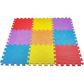 10-Piece Interlocking Floor Mats, Exercise Mat, Safety Play Floor Mat for Kids Tiles Cushions Soft Interlocking Exercise mats Garage Flooring Protector (10 Square Ft)