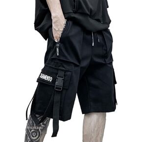 XYXIONGMAO Techwear Shorts Mens Cargo Cyberpunk Hip Hop Gothic Japanese Streetwear Men Tech Wear Tactical Goth Pants