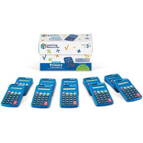 Learning Resources Primary Calculator - 10 Pieces, Ages 3+, Basic Solar Powered Calculators, Teacher Supplies, Back to School Supplies