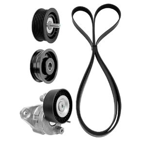 Engine Tensioner and Idler Pulley Ribbed Serpentine Belt Assembly Fit for Mercedes-Benz 2005-2011, Drive Belt Tensioner Idler Pulley Kit Replace 2722021419 2722000270 2722021019 6pk2404