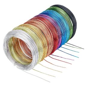 PH PandaHall 10 Colors 0.8mm Aluminum Craft Wire 10 Rolls 20 Gauge Flexible Floral Jewelry Beading Wire for DIY Jewely Craft Making, 65 Feet/Roll