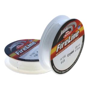 The Beadsmith Fireline من بيركلي - خيط مضفر صغير الحجم - عبوتان، لون كريستالي، 4 رطل. و 6 رطل. اختبار، بكرة بطول 15 ياردة - مادة خيوط قوية للغاية لصنع المجوهرات ونسج الخرز...