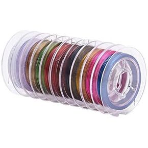 Pandahall 10Rolls 0.38mm/Gauge 26 Steel Tiger Tail Wire Craft Jewelry Beading Wire On Spool 11yard/33feet/10m/roll Mixed Color