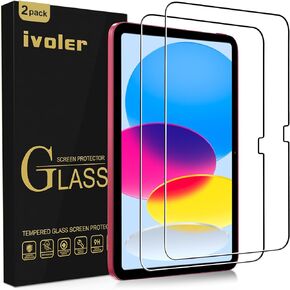 ivoler [2 Pack] Screen Protector for Apple iPad 10th 10.9" 2022 Generation(A2757), Tempered Glass Scratch Resistant HD Clarity, Apple Pencil Compatible For iPad 10th Gen 10.9 inch 2022 Released