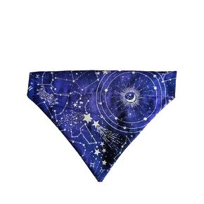 Constellations and Zodiac Signs Over the Collar Dog Bandana That Slips onto Their Existing Collar Size (X-Small)