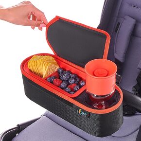 Universal Stroller Snack Tray with Cup Holder 2 in 1 - Non Slip Clip On Stroller Tray Attachment - Fit Most Strollers - Baby Stroller Accessories - Universal Stroller Cup Holder and Snack Tray in Saudi Arabia