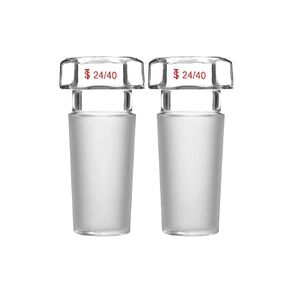Glass Hexagonal Head Glass Stopper for 24/40 Joint Glass (2 Packs)