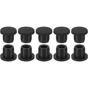 MECCANIXITY Silicone Rubber Hole Plug Soft Flexible Stopper for 9-10mm Hole Black 10 Pieces