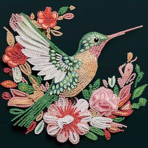 Diamond Painting Kits for Adults Hummingbird, 5D Special Shape Diamond Art Kits for Beginners, Crystal Rhinestones Diamond Painting for Home Wall Decoration Gift 12×12inch, Bird