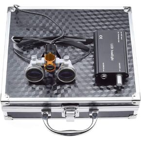 مجهر Loupes3.5X 420 مللي متر مسافة العمل زجاج بصري + 5 واط مصباح أمامي مع فلتر + صندوق ألومنيوم