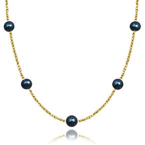 Genuin Real Freshwater Pearl Necklace,Black Peacock Pearl Choker Necklaces for Women,Hematite Gold/Silver Beaded Simple Pearl Necklace,Dainty Adjustable Pearl Jewelry Mother's Valentine Day Gifts