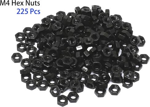 iexcell 450 Pcs M4 x 6/8/10/12/16/20/25/30/35/40 Alloy Steel 10.9 Grade Hex Socket Button Head Cap Screws Bolts Nuts Assortment Kit, Black Oxide Finish in Saudi Arabia