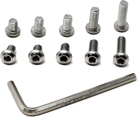 Iexcell 50 قطعة M6 x 8/10/12/16/20 من الفولاذ المقاوم للصدأ 304 مقبس سداسي الشكل وزر غطاء الرأس ومجموعة متنوعة من البراغي، درجة الخيط 1.0 مم in Saudi Arabia