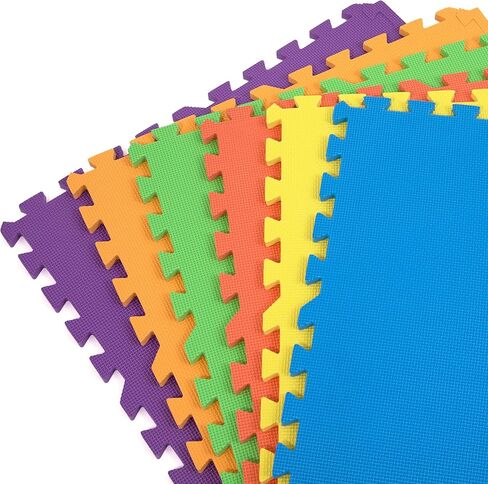 سجادة لعب الأطفال الناعمة غير السامة من شركة Flooring Inc، مقاس 1/2 بوصة، سجادة لعب للأطفال الصغار، سجادة لعب أحجية الصور المقطوعة، سجادات أرضية إسفنجية للأطفال والرضع، بلاط متشابك من إسفنج EVA لصالة الألعاب الرياضية، والحضانة، وغرفة اللعب | قوس قزح، 30 ب in Kuwait