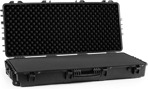 Waterproof TSA Approved Rifle Case with Customizable Foam - Tactical Gun Case, Protective Roller Rifle Hard Case with Foam IP67 Rating, for Hunting Equipment Travel, Airline Approved - 44x18.3x7 Inch in Saudi Arabia