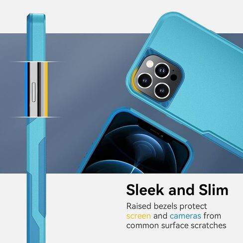 حافظة هاتف iPhone 12 Pro Max، [مقاومة للصدمات] [مسند مشبك حزام] [واقي شاشة من الزجاج المقسى مع واقي عدسة الكاميرا] غطاء عالي التحمل لهاتف iPhone 12 Pro Max 6.7 بوصة (مشبك حزام) in Kuwait