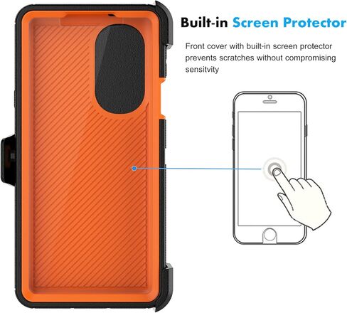 حافظة Njjex لهاتف Moto Edge Plus 2022، لهاتف Motorola Edge+ 5G UW 2022/Edge 30 Pro/Edge X30 حافظة مع مشبك حزام، واقي شاشة مدمج عالي التحمل وحافظة دوارة ومسند غطاء هاتف صلب [كحلي] in Kuwait