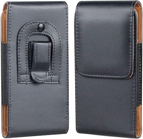 Cell Phone Holster for Samsung Galaxy S23 Ultra S23 Plus S23 A42 A53 A51 A71 A04S A03S A14 A13 A32 iPhone 14 Pro 13 Pro 12 Mini 11 XR XS Leather Belt Clip Loop Case Phone Pouch Holder, Black in Saudi Arabia
