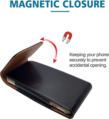 Cell Phone Holster for Samsung Galaxy S23 Ultra S23 Plus S23 A42 A53 A51 A71 A04S A03S A14 A13 A32 iPhone 14 Pro 13 Pro 12 Mini 11 XR XS Leather Belt Clip Loop Case Phone Pouch Holder, Black in Saudi Arabia