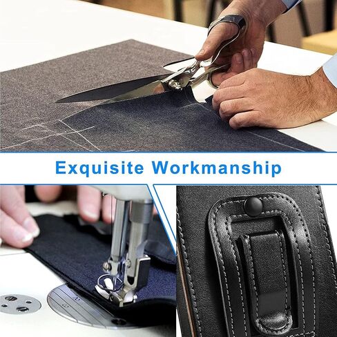 Cell Phone Holster for Samsung Galaxy S23 Ultra S23 Plus S23 A42 A53 A51 A71 A04S A03S A14 A13 A32 iPhone 14 Pro 13 Pro 12 Mini 11 XR XS Leather Belt Clip Loop Case Phone Pouch Holder, Black in Saudi Arabia