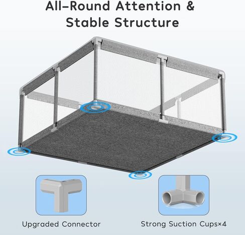 UANLAUO Baby Playpen، روضة أطفال كبيرة مقاس 71 × 59 بوصة للرضع والأطفال الصغار، ساحات لعب أطفال قوية مع قاعدة مضادة للانزلاق، دبوس لعب غير سام وآمن للأطفال في الداخل والخارج مع شبكة مسامية بدون حصيرة in Kuwait