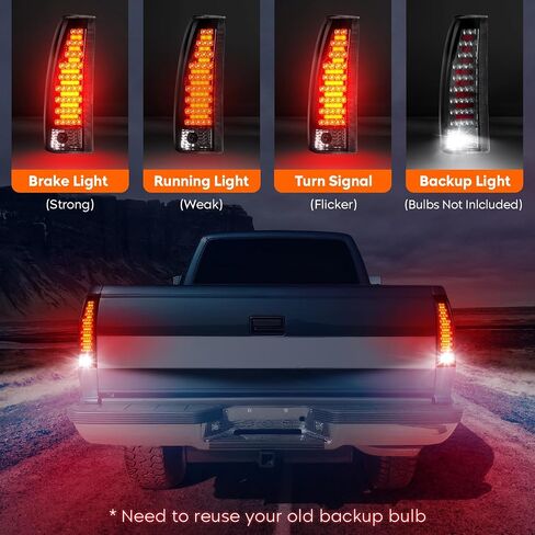 ضوء خلفي LED لسيارة Chevy & GMC C1500 K1500 88-99، C1500 C2500 Suburban 92-99، C2500 C3500 K2500 K3500 88-00، Chevy Silverado 94-98، Blazer 92-94، Tahoe 95-99، Cadillac Escalade 99-00، جي إم سي يوكون 92-00 in Kuwait