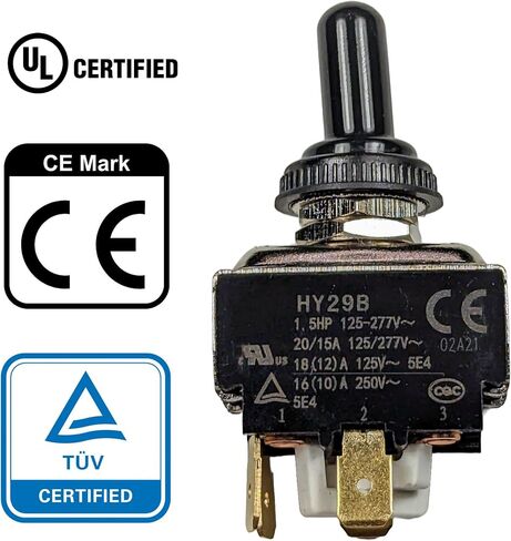 On-Off-On Toggle Switch Compatible with Ultra-Fab UF38-944016 UF38-944014 UF38-944017 A-Frame, 2007 Keystone Hornet Electric Trailer Tongue Jacks 38-75-1037, 4-Pin, 20A 125V AC, UL Listed in Saudi Arabia