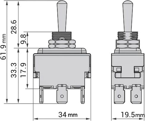 On-Off-On Toggle Switch Compatible with Ultra-Fab UF38-944016 UF38-944014 UF38-944017 A-Frame, 2007 Keystone Hornet Electric Trailer Tongue Jacks 38-75-1037, 4-Pin, 20A 125V AC, UL Listed in Saudi Arabia