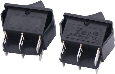 Twidec/2Pcs Rocker Switch 6 Pins 3 Position ON/Off/ON AC 10A/125V 6A/250V DPDT Car Boat Black KCD4 Rocker Switch Toggle KCD2-203 in Saudi Arabia