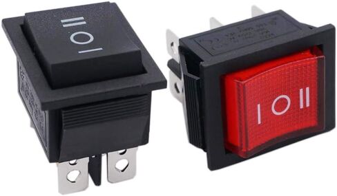 Twidec/2Pcs Rocker Switch 6 Pins 3 Position ON/Off/ON AC 10A/125V 6A/250V DPDT Car Boat Black KCD4 Rocker Switch Toggle KCD2-203 in Saudi Arabia