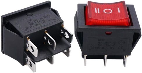 Twidec/2Pcs Rocker Switch 6 Pins 3 Position ON/Off/ON AC 10A/125V 6A/250V DPDT Car Boat Black KCD4 Rocker Switch Toggle KCD2-203 in Saudi Arabia
