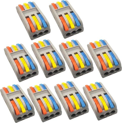 Wire Connectors, Compact Lever Wire Nuts Connectors Wire Terminals 4 Into 4 Out Splicing Wire Connector, Color Valve in-Line Connector for Quick Connect 28-12 AWG (SPL-4 5Pcs) in Saudi Arabia