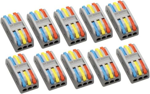 Wire Connectors, Compact Lever Wire Nuts Connectors Wire Terminals 4 Into 4 Out Splicing Wire Connector, Color Valve in-Line Connector for Quick Connect 28-12 AWG (SPL-4 5Pcs) in Saudi Arabia