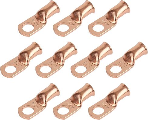 10 قطعة 1/0 AWG-3/8 "(M10) أطراف حلقية عروات البطارية 0 مقياس كابل البطارية ينتهي العروات السلكية الثقيلة 0 محطات قياس العروات النحاسية موصلات طرفية البطارية in Kuwait