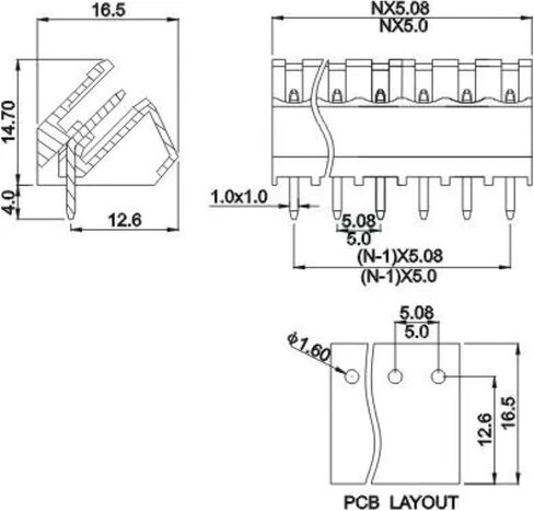 Oiyagai 10 Set 6-Pin 5.08mm Pitch ذكر أنثى PCB برغي محطة كتلة in Kuwait