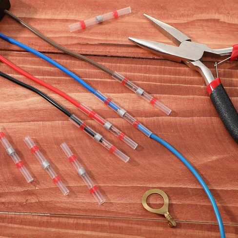 Hotop 150 Pieces Solder Seal Wire Connector Heat Shrink Butt Connector Waterproof Insulated Electrical Butt Splice Wire Terminals Automotive (16-14 AWG, Blue) (Hotop-Seal Wire-48) in Saudi Arabia