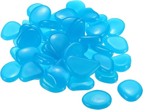 MECCANIXITY 100pcs Glow Rocks 20-30mm Glow Pebbles Decoration in The Dark Luminous Stones Decor DIY Decorative Blue for Garden, Potted Plant, Fish Tank in Saudi Arabia