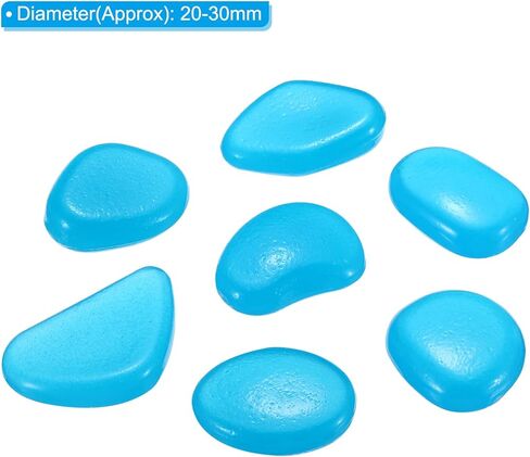 MECCANIXITY 100pcs Glow Rocks 20-30mm Glow Pebbles Decoration in The Dark Luminous Stones Decor DIY Decorative Blue for Garden, Potted Plant, Fish Tank in Saudi Arabia