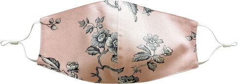 Pink Face Mask, Toile De Jouy Facemask for Women, With Ear Loops and Adjustable Locks, One Size in Saudi Arabia