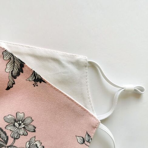 Pink Face Mask, Toile De Jouy Facemask for Women, With Ear Loops and Adjustable Locks, One Size in Saudi Arabia